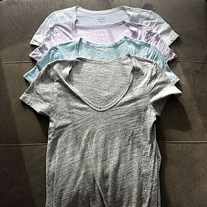 4 J. Crew Vintage Scoop Neck Cotton T-shirts